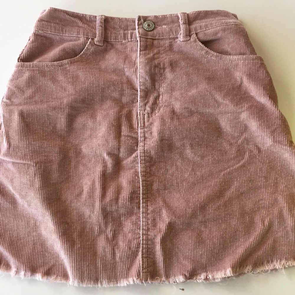 Pink Corduroy Skirt